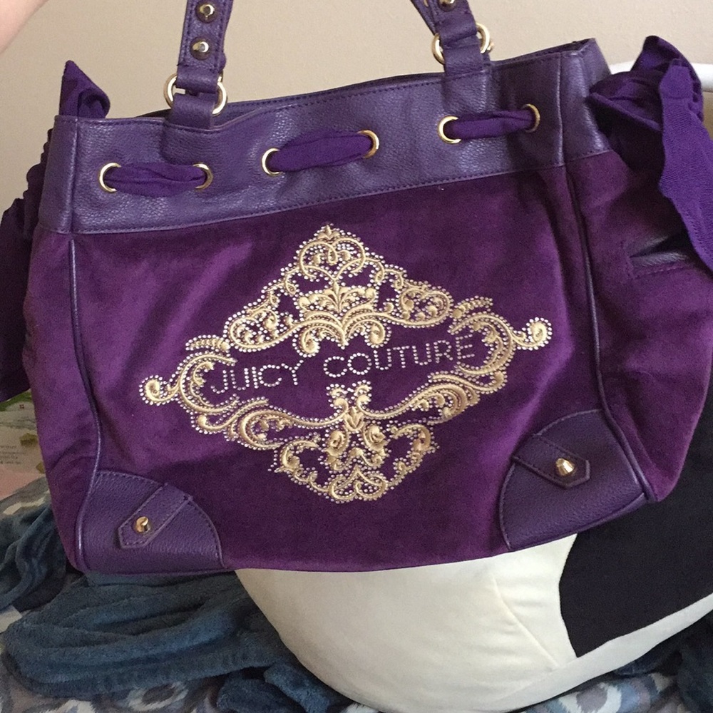 NEW Juicy couture velour purple big tote